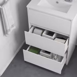 kleankin 600mm Bathroom Vanity Unit w/ 1 Tap Hole Basin Drawers Gloss White - Additional view 6
