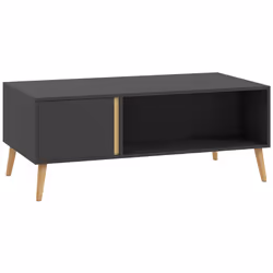 HOMCOM Coffee Table Modern Centre Table with Storage Rectangular Side Table Grey