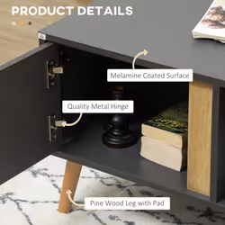 HOMCOM Coffee Table Modern Centre Table with Storage Rectangular Side Table Grey - Additional view 5