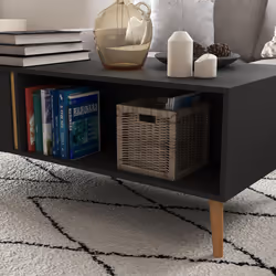 HOMCOM Coffee Table Modern Centre Table with Storage Rectangular Side Table Grey - Additional view 7