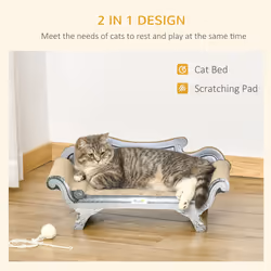 PawHut 60cm Cat Scratching Board with Catnip, Cardboard Scratcher Lounger