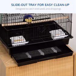 PawHut Metal Bird Cage Small w/ Perch Food Container Handle for Finch Canary - Additional view 4