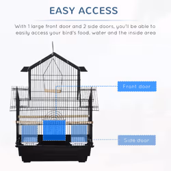 PawHut Metal Bird Cage Small w/ Perch Food Container Handle for Finch Canary - Additional view 5