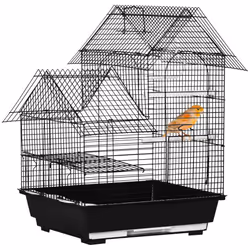 PawHut Metal Bird Cage, With Plastic Perch, Swing Ring, Handle, 39 x 33 x 47cm - Additional view 5