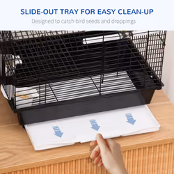 PawHut Metal Bird Cage, With Plastic Perch, Swing Ring, Handle, 39 x 33 x 47cm - Additional view 7