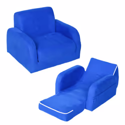 HOMCOM Kids Sofa Bed Children Armchair Folding Toddler Chair Couch Blue - Additional view 8