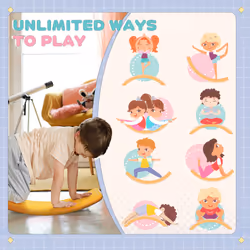 ZONEKIZ Balance Board, Kids Wobble board, Montessori Toy for 3-6 Years, Orange