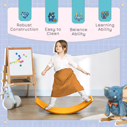 ZONEKIZ Balance Board, Kids Wobble board, Montessori Toy for 3-6 Years, Orange - Additional view 4