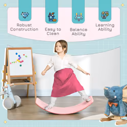 ZONEKIZ Balance Board, Kids Wobble board, Montessori Toy for 3-6 Years, Pink - Additional view 4