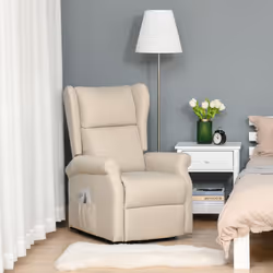HOMCOM Power Lift Chair for the Elderly Fabric Recliner Armchair w/ Remote Beige - Additional view 7