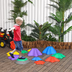 ZONEKIZ Kids Stepping Stones, 11 Pieces Balance River Stones for Obstacle Course