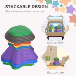ZONEKIZ Kids Stepping Stones, 11 Pieces Balance River Stones for Obstacle Course - Additional view 4