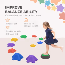ZONEKIZ Kids Stepping Stones, 11 Pieces Balance River Stones for Obstacle Course - Additional view 7
