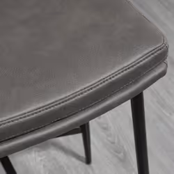 HOMCOM Breakfast Bar Stools Set of 2 Upholstered Barstools w/ Curved Seat Grey - Additional view 6