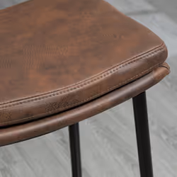 HOMCOM Breakfast Bar Stools Set of 2 Upholstered Barstools w/ Curved Seat Brown - Additional view 6