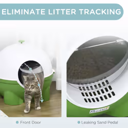 PawHut Large Cat Litter Box w/ Scoop, Front Entrance, 53 x 51 x 48cm - Green