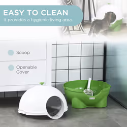 PawHut Large Cat Litter Box w/ Scoop, Front Entrance, 53 x 51 x 48cm - Green