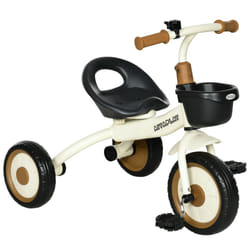 AIYAPLAY Trike W/ Adjustable Seat Basket, Kids Tricycle for 2-5 Years Old, White