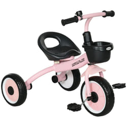 AIYAPLAY Trike W/ Adjustable Seat Basket, Kids Tricycle for 2-5 Years Old, Pink