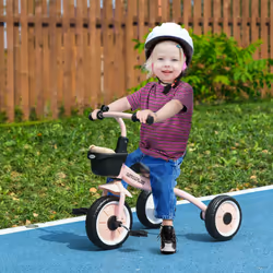 AIYAPLAY Trike W/ Adjustable Seat Basket, Kids Tricycle for 2-5 Years Old, Pink