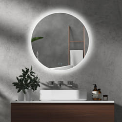 kleankin Illuminated Bathroom Mirror with Defogging Film, LED Lights, Silver
