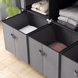 HOMCOM Portable Wardrobe w/ 5 Shelves 3 Fabric Drawers and 2 Hanging Rails Grey - Additional view 7