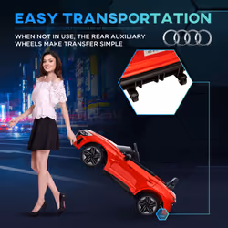 HOMCOM Audi RS e-tron GT Licensed 12V Kids Electric Ride on W/ Remote, Red - Additional view 5