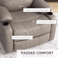 HOMCOM Recliner Armchair for Living Room, Recliner Chair with Cup Holder - Additional view 4