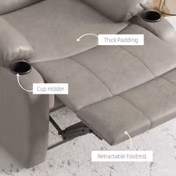 HOMCOM Recliner Armchair for Living Room, Recliner Chair with Cup Holder - Additional view 5