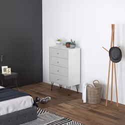 HOMCOM Chest of Drawers, 4 Drawers Dresser Storage Organiser for Bedroom
