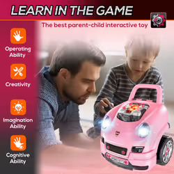 HOMCOM Kids Truck Engine Toy Set w/ Horn, Light, Car Key, for Ages 3-5 Years - P - Additional view 5