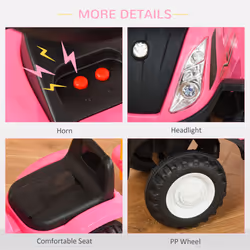 HOMCOM Ride On Tractor Toddler Walker Foot To Floor Slider 12-36 Months Pink - Additional view 5