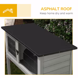 Pawhut Large Elevated Indoor Outdoor Wooden Guinea Pig Hutch w/ Asphalt Roof - Additional view 5