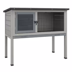Pawhut Large Elevated Indoor Outdoor Wooden Guinea Pig Hutch w/ Asphalt Roof - Additional view 8