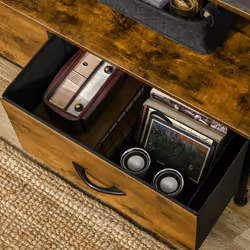 HOMCOM Industrial 3 Drawers Storage Cabinet w/ Display Shelves for Living Room - Additional view 7