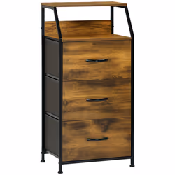 HOMCOM Industrial 3 Drawers Storage Cabinet w/ Display Shelves for Living Room - Additional view 8