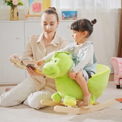 HOMCOM Kids Rocking Horse, Plush Ride-On Dinosaur Seat w/ Seat Safety Belt