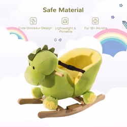HOMCOM Kids Rocking Horse, Plush Ride-On Dinosaur Seat w/ Seat Safety Belt - Additional view 6