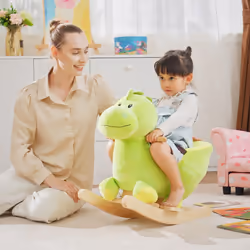 HOMCOM Kids Rocking Horse, Plush Ride-On Dinosaur Seat w/ Seat Safety Belt - Additional view 7