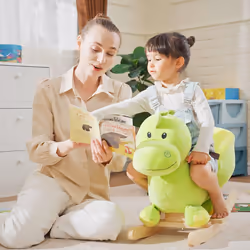 HOMCOM Kids Rocking Horse, Plush Ride-On Dinosaur Seat w/ Seat Safety Belt - Additional view 8