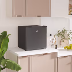 HOMCOM 46L Counter Top Fridge with Chiller Box Mini Fridge for Bedrooms Black