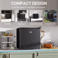 HOMCOM 46L Counter Top Fridge with Chiller Box Mini Fridge for Bedrooms Black - Additional view 7