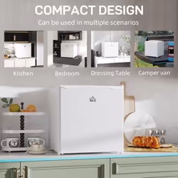 HOMCOM 46L Counter Top Fridge with Chiller Box Mini Fridge for Bedrooms Cream - Additional view 8