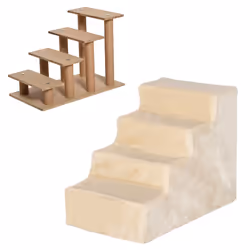 PawHut Four-Step Portable Dog Stairs with Washable Plush Cover, Beige - Additional view 6
