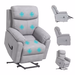HOMCOM Power Lift Chair Electric Riser with Remote and Massage, Grey - Additional view 6