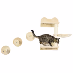 PawHut 4 Piece Cat Shelf, Cat Wall Furniture w/ Hammock, Steps, Platforms - Additional view 8