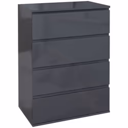 HOMCOM Bedroom Chest of Drawers, High Gloss 4 Drawers Dresser, Grey - Additional view 8