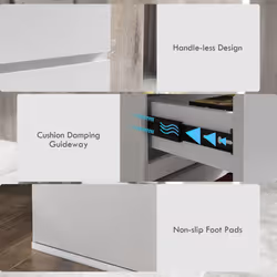 HOMCOM Bedroom Chest of Drawers, High Gloss 4 Drawers Dresser, White