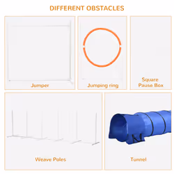 PawHut Six-Piece Dog Agility Equipment Set w/ Carry Bag