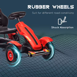 HOMCOM Children Pedal Go Kart w/ Adjustable Seat, Inflatable Tyres - Red - Additional view 4